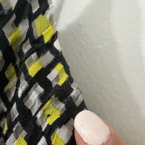 Alice + Olivia Small Harmon Silk Yellow/Black Cowl Neck Fairy Grunge Slip Tank - Picture 11 of 14